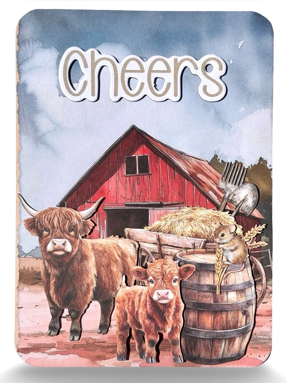 Handmade Farmhouse Birthday Greeting Card